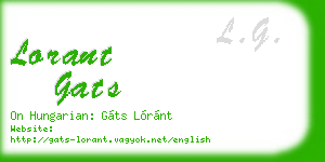 lorant gats business card